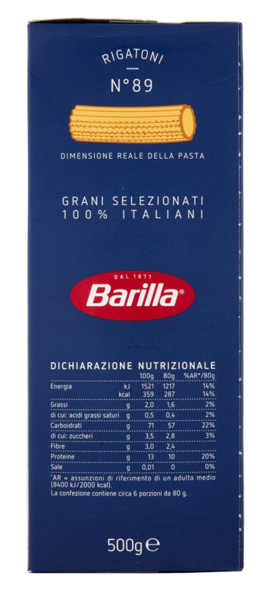 BARILLA PASTA RIGATONI GR. 500