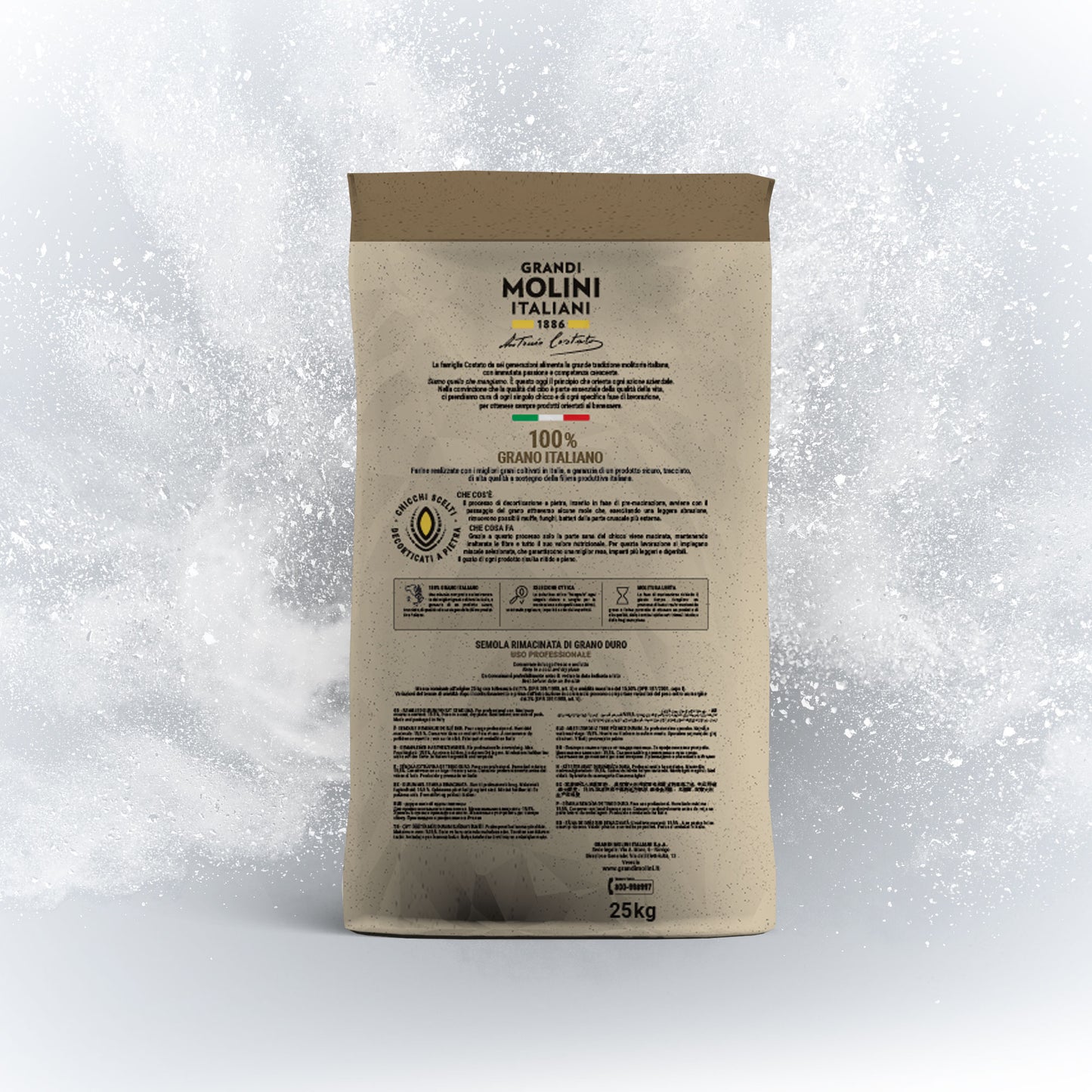 ORGANIC DURUM WHEAT SEMOLINA 25 KG BAG