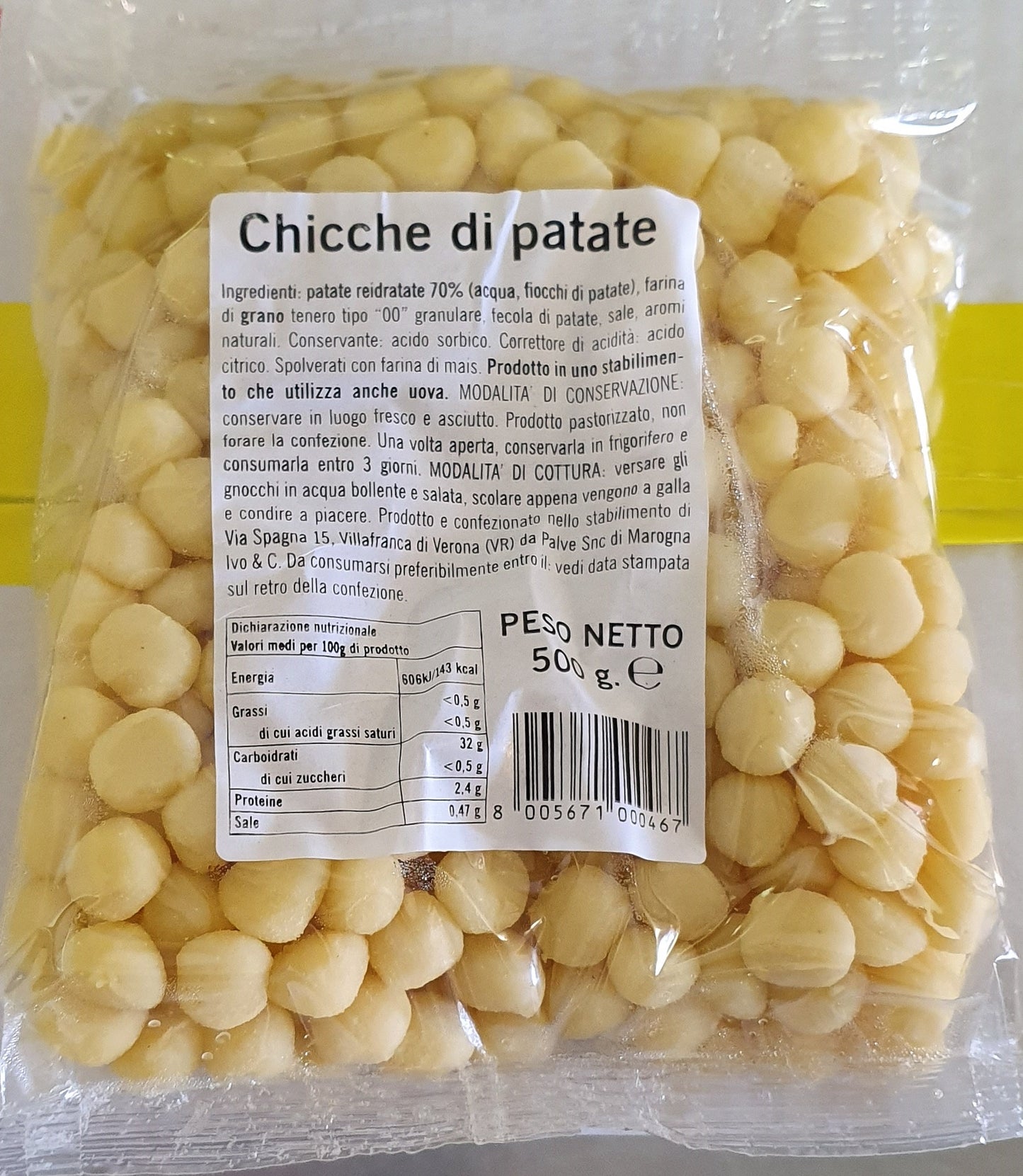 CHICCHE DI PATATE FRESCHE GR. 500*12 AMBIENT Paip