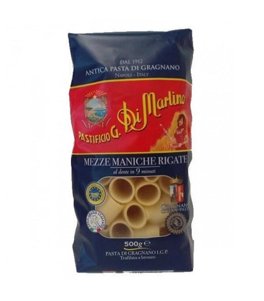 PASTA FROM GRAGNANO IGP MEZZE MANICHE RIGATE GR. 500*10 Di Martino