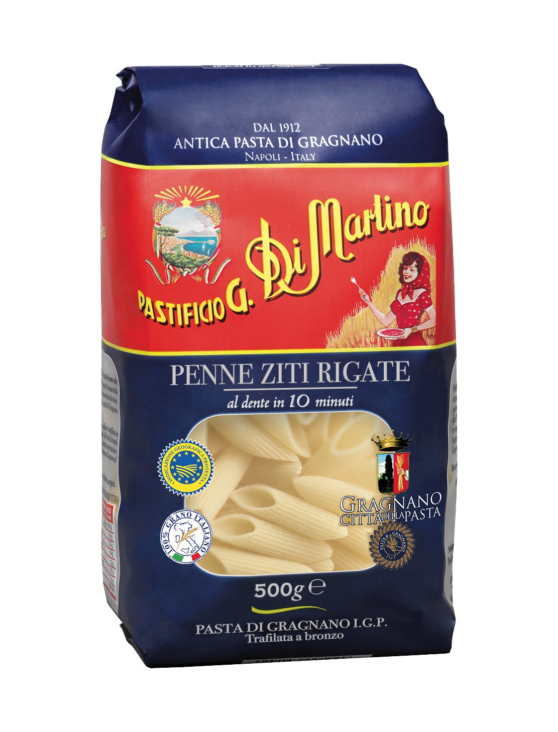 PASTA DI GRAGNANO I.G.P. PENNE ZITI RIGATI GR. 500*12 Di Martino