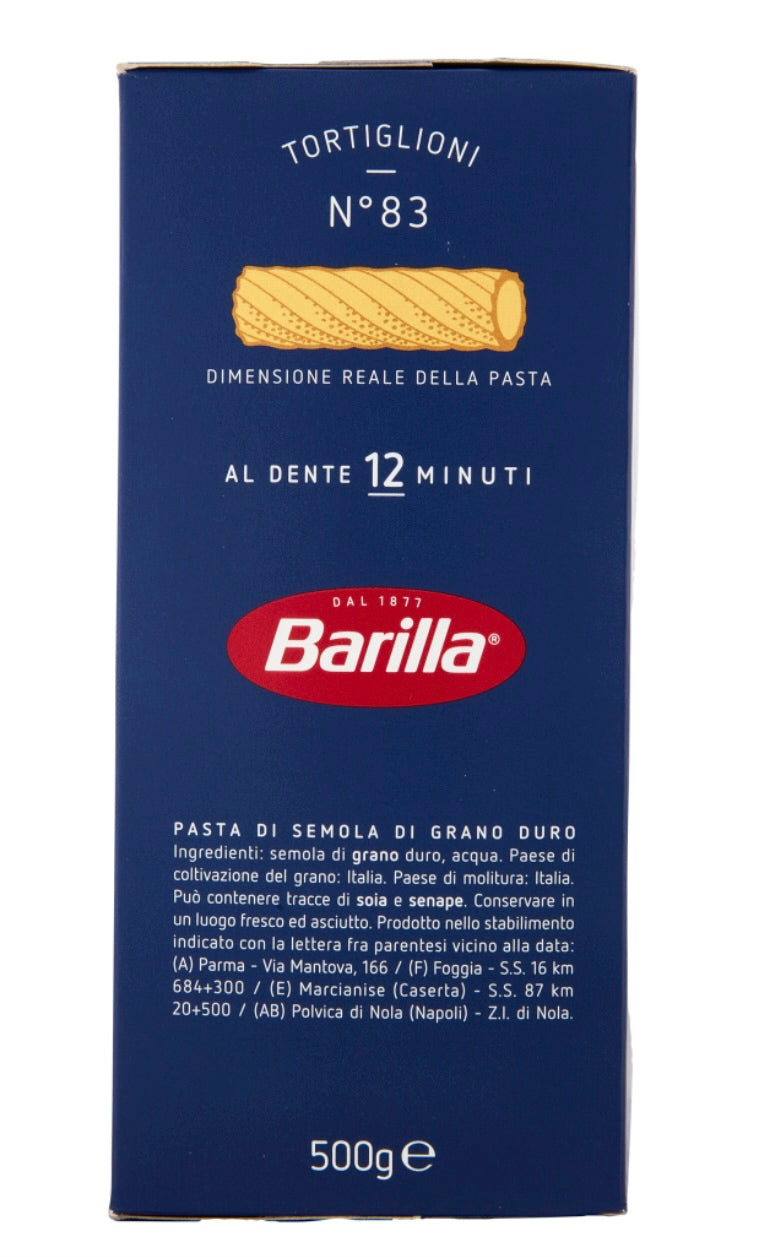 PASTA BARILLA TORTIGLIONI GR. 500